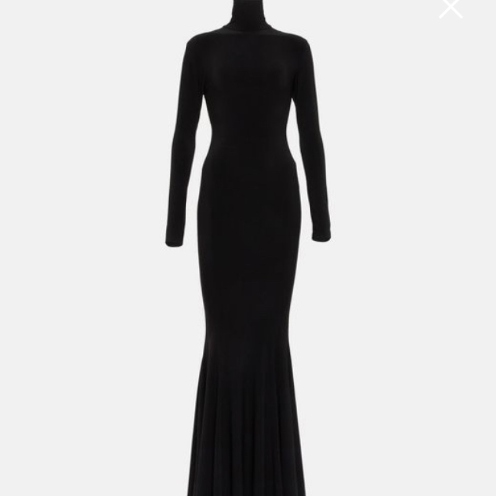 Norma Kamali Fishtail Turtleneck Gown